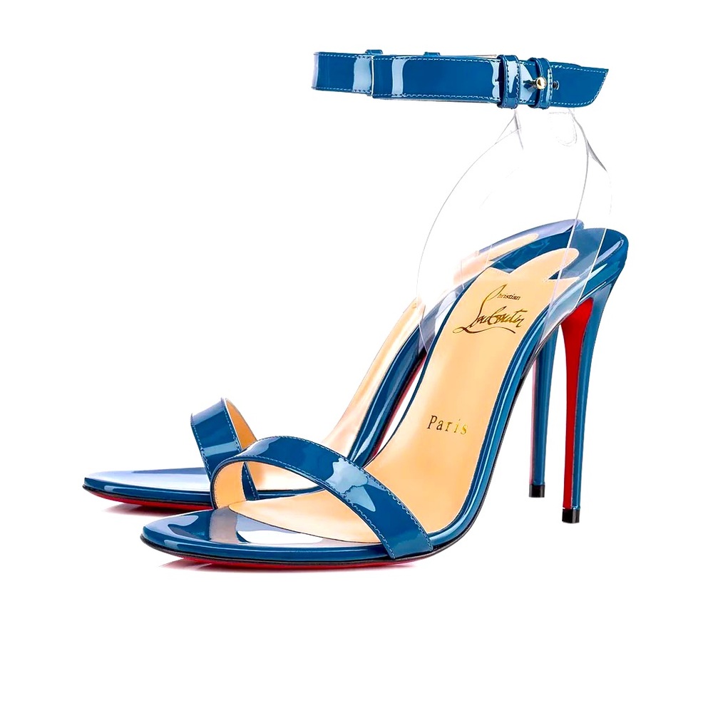 Christian Louboutin Blue Patent Leather Sandals